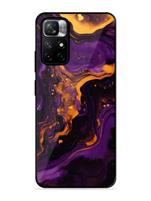 Painting Of A Purple Glossy Metal Phone Cover for Xiaomi Redmi Note 11T (5G) Zapvi