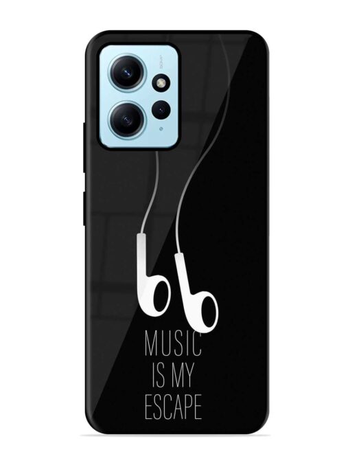 Music Is My Escape Glossy Metal Phone Cover for Xiaomi Redmi Note 12 (4G)