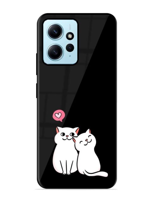 Cat Love Glossy Metal Phone Cover for Xiaomi Redmi Note 12 (4G)