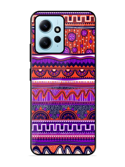 Ethnic Seamless Pattern Glossy Metal TPU Phone Cover for Xiaomi Redmi Note 12 (4G)