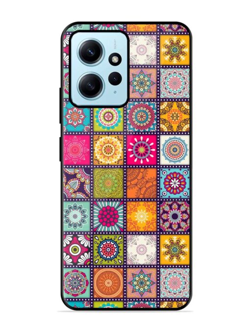 Seamless Pattern Vintage Glossy Metal Phone Cover for Xiaomi Redmi Note 12 (4G)