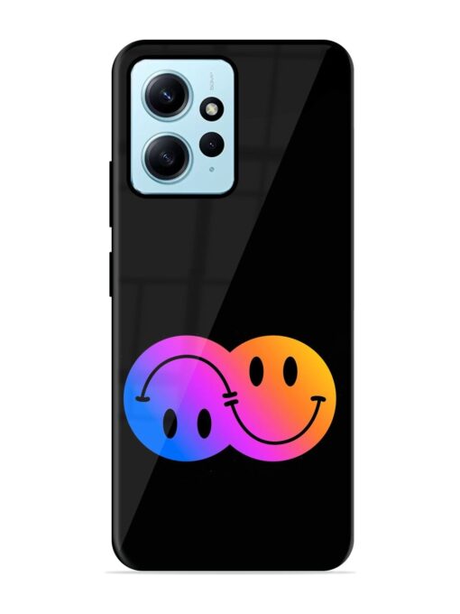 Gradient Smile Art Glossy Metal TPU Phone Cover for Xiaomi Redmi Note 12 (4G)