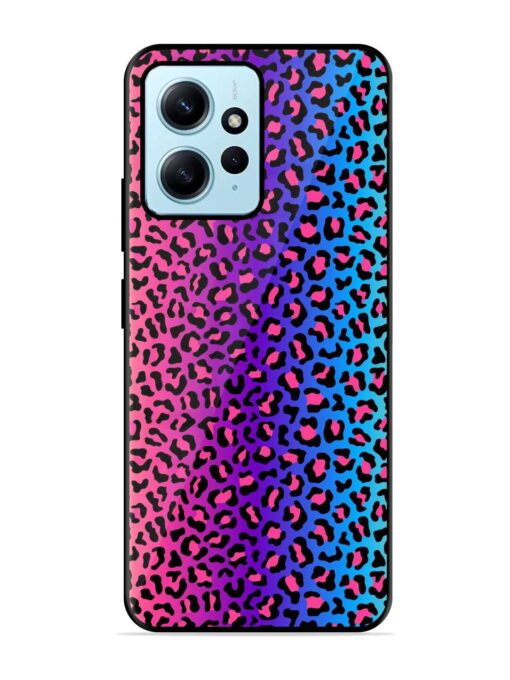 Colorful Leopard Seamless Glossy Metal Phone Cover for Xiaomi Redmi Note 12 (4G) Zapvi