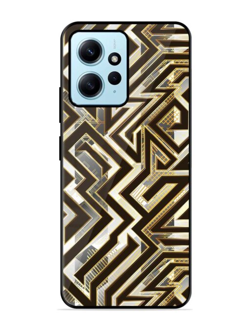 Technology Geometric Seamless Glossy Metal Phone Cover for Xiaomi Redmi Note 12 (4G)