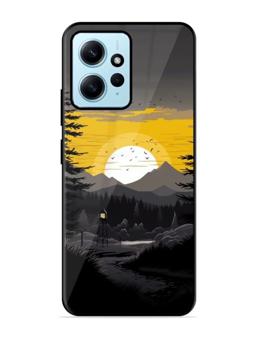 Sunset Vector Glossy Metal Phone Cover for Xiaomi Redmi Note 12 (4G)