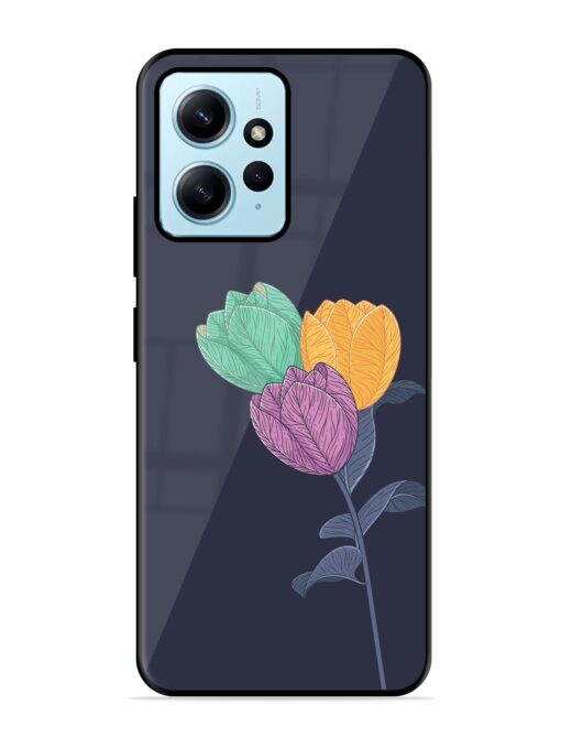 Flower Vector Glossy Metal Phone Cover for Xiaomi Redmi Note 12 (4G) Zapvi