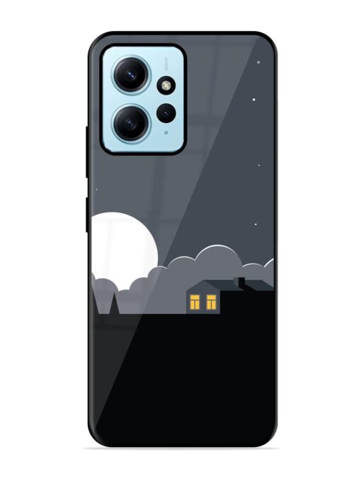 Full Moon Vector Art Glossy Metal Phone Cover for Xiaomi Redmi Note 12 (4G)