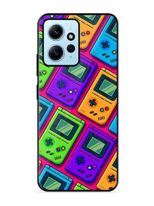 Game Seamless Pattern Glossy Metal Phone Cover for Xiaomi Redmi Note 12 (4G)