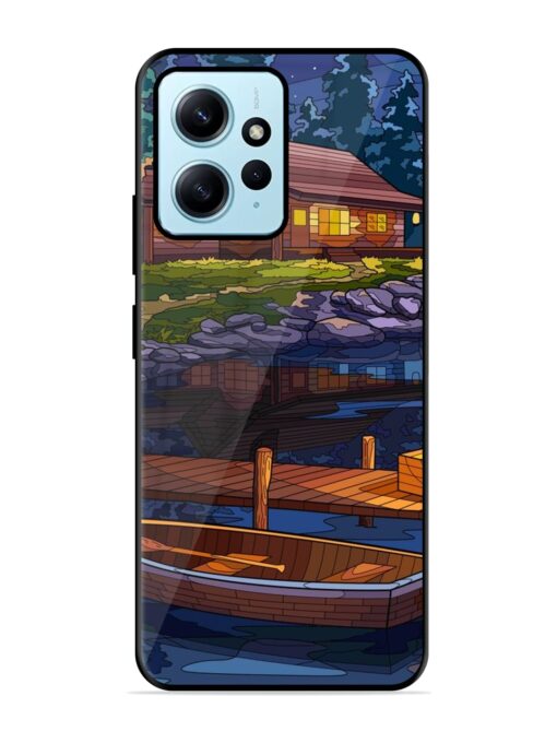 Village Night Scene Glossy Metal Phone Cover for Xiaomi Redmi Note 12 (4G) Zapvi