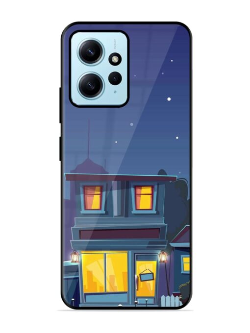 Vector Night House Glossy Metal Phone Cover for Xiaomi Redmi Note 12 (4G) Zapvi