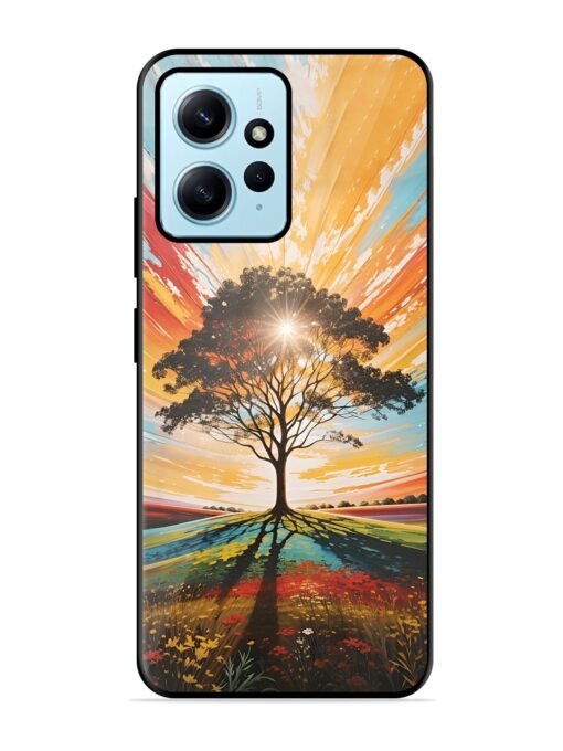 Abstract Tree Colorful Art Glossy Metal Phone Cover for Xiaomi Redmi Note 12 (4G) Zapvi