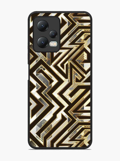 Technology Geometric Seamless Glossy Metal Phone Cover for Xiaomi Redmi Note 12 (5G)