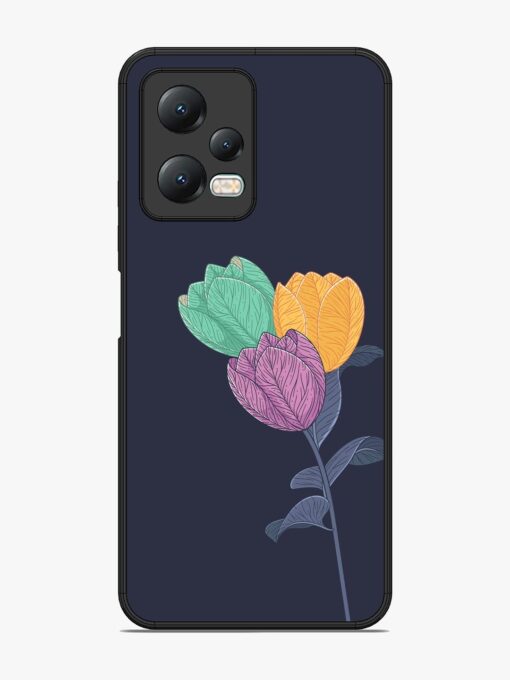 Flower Vector Glossy Metal Phone Cover for Xiaomi Redmi Note 12 (5G) Zapvi