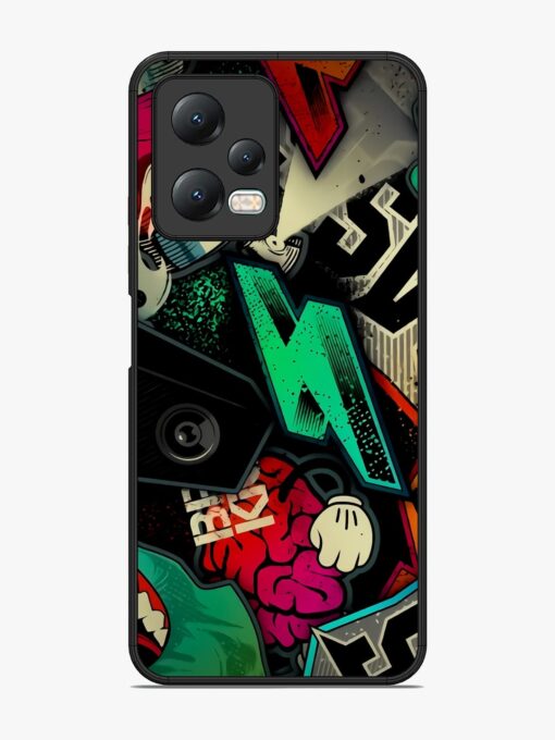 Graffiti Art Glossy Metal Phone Cover for Xiaomi Redmi Note 12 (5G)