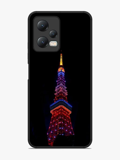 Eiffel Tower Night View Glossy Metal Phone Cover for Xiaomi Redmi Note 12 (5G) Zapvi