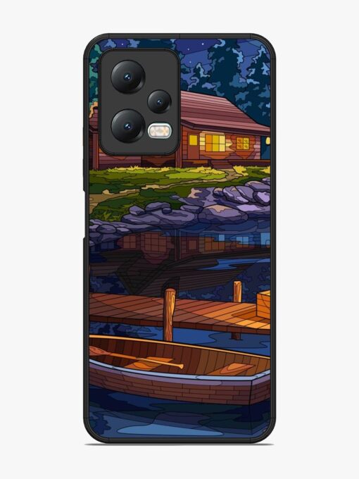 Village Night Scene Glossy Metal Phone Cover for Xiaomi Redmi Note 12 (5G) Zapvi