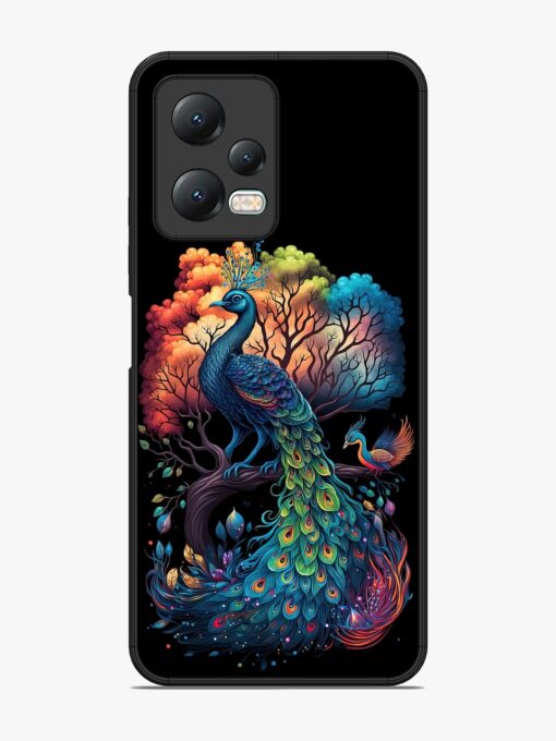 Peacock Tree Art Glossy Metal Phone Cover for Xiaomi Redmi Note 12 (5G) Zapvi