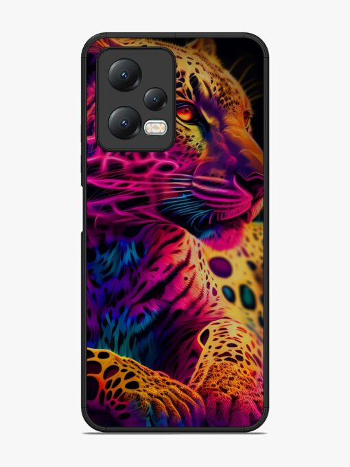 Leopard Art Glossy Metal Phone Cover for Xiaomi Redmi Note 12 (5G) Zapvi