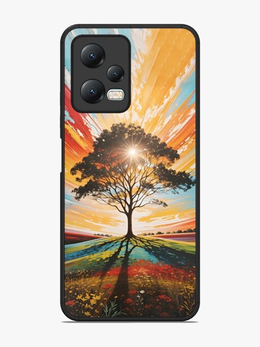 Abstract Tree Colorful Art Glossy Metal Phone Cover for Xiaomi Redmi Note 12 (5G) Zapvi