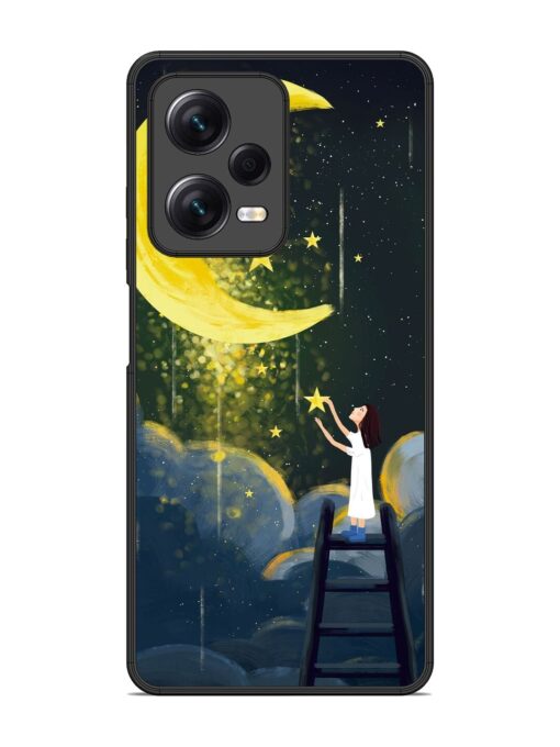 Moonlight Healing Night Illustration Glossy Metal TPU Phone Cover for Xiaomi Redmi Note 12 Pro (5G)