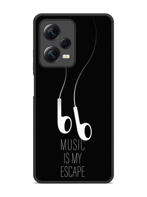 Music Is My Escape Glossy Metal Phone Cover for Xiaomi Redmi Note 12 Pro (5G)