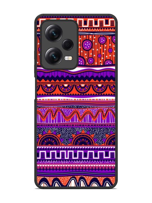 Ethnic Seamless Pattern Glossy Metal TPU Phone Cover for Xiaomi Redmi Note 12 Pro (5G)