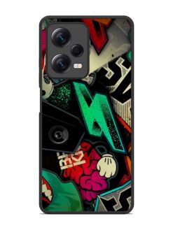 Graffiti Art Glossy Metal Phone Cover for Xiaomi Redmi Note 12 Pro (5G)