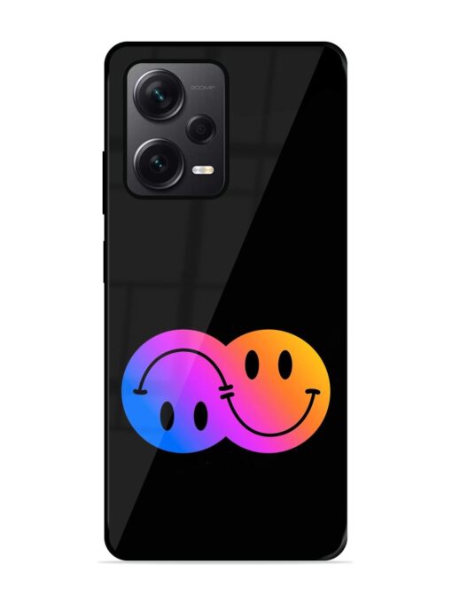 Gradient Smile Art Glossy Metal TPU Phone Cover for Xiaomi Redmi Note 12 Pro Plus (5G)