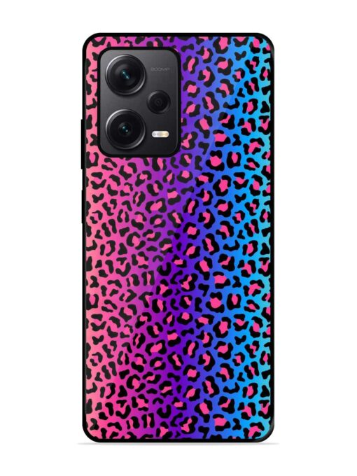 Colorful Leopard Seamless Glossy Metal Phone Cover for Xiaomi Redmi Note 12 Pro Plus (5G) Zapvi