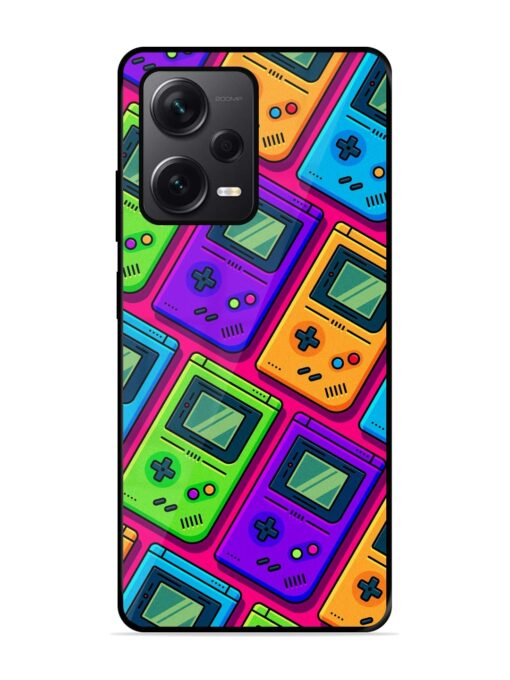 Game Seamless Pattern Glossy Metal Phone Cover for Xiaomi Redmi Note 12 Pro Plus (5G)