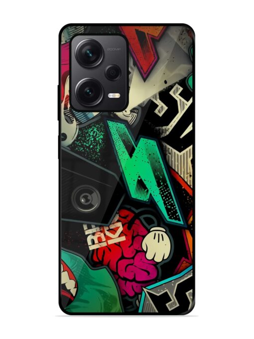 Graffiti Art Glossy Metal Phone Cover for Xiaomi Redmi Note 12 Pro Plus (5G)