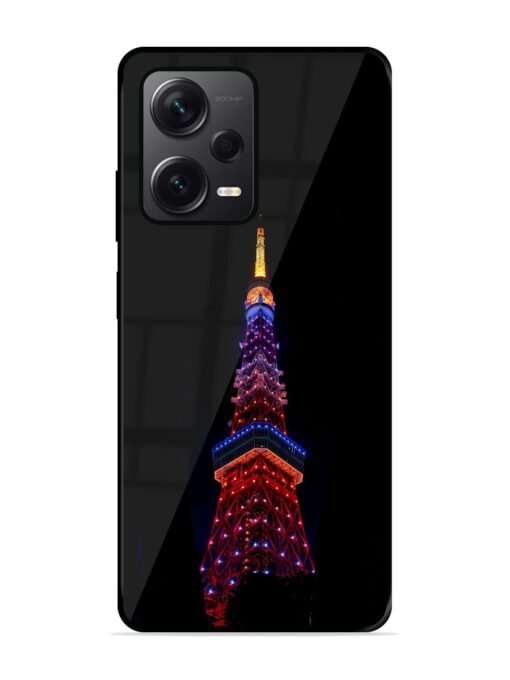 Eiffel Tower Night View Glossy Metal Phone Cover for Xiaomi Redmi Note 12 Pro Plus (5G) Zapvi