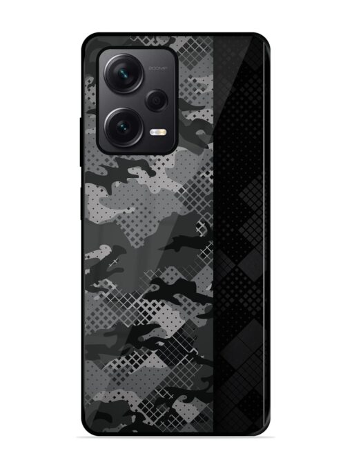 Dark Camouflage Glossy Metal Phone Cover for Xiaomi Redmi Note 12 Pro Plus (5G)