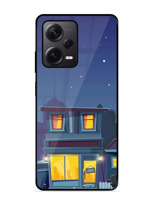 Vector Night House Glossy Metal Phone Cover for Xiaomi Redmi Note 12 Pro Plus (5G)