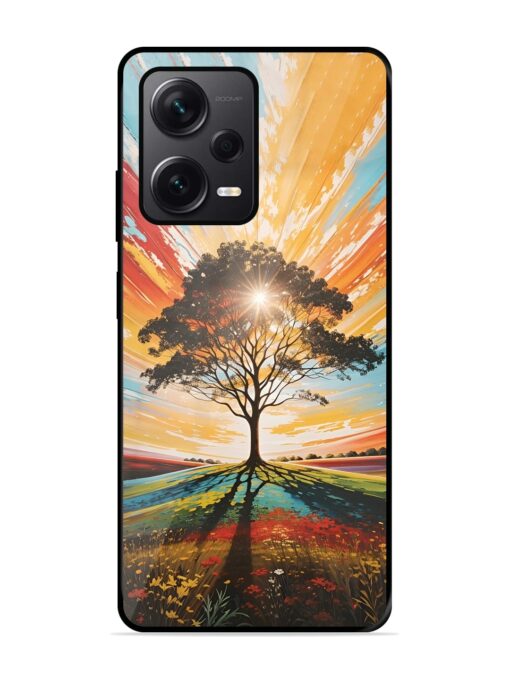 Abstract Tree Colorful Art Glossy Metal Phone Cover for Xiaomi Redmi Note 12 Pro Plus (5G) Zapvi