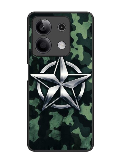 Indian Army Star Design Glossy Metal Phone Cover for Xiaomi Redmi Note 13 (5G) Zapvi