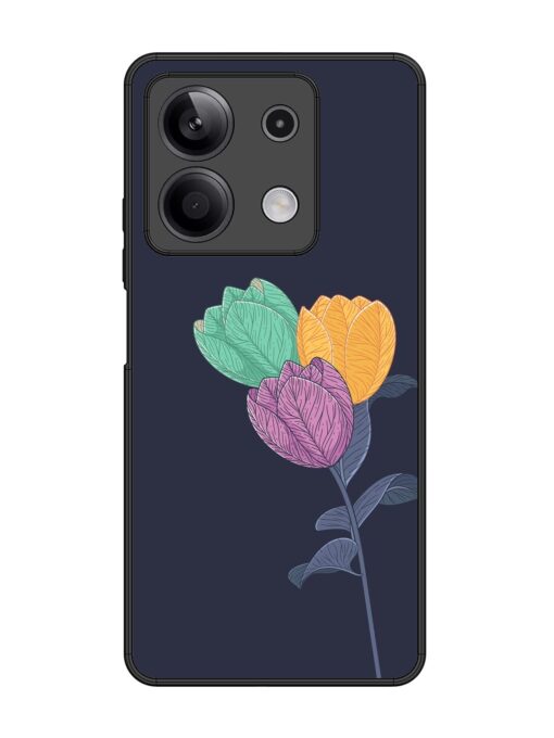 Flower Vector Glossy Metal Phone Cover for Xiaomi Redmi Note 13 (5G) Zapvi