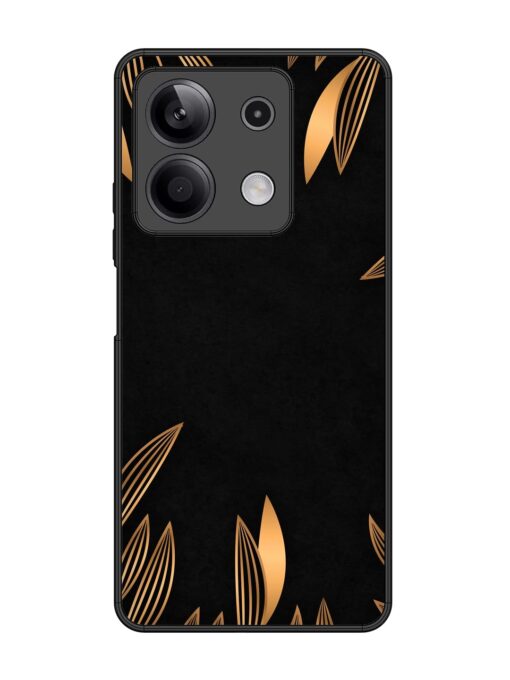 Golden Leaf Pattern Glossy Metal Phone Cover for Xiaomi Redmi Note 13 (5G) Zapvi