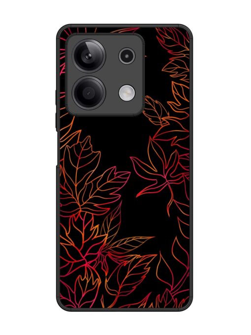 Red Floral Pattern Glossy Metal Phone Cover for Xiaomi Redmi Note 13 (5G) Zapvi