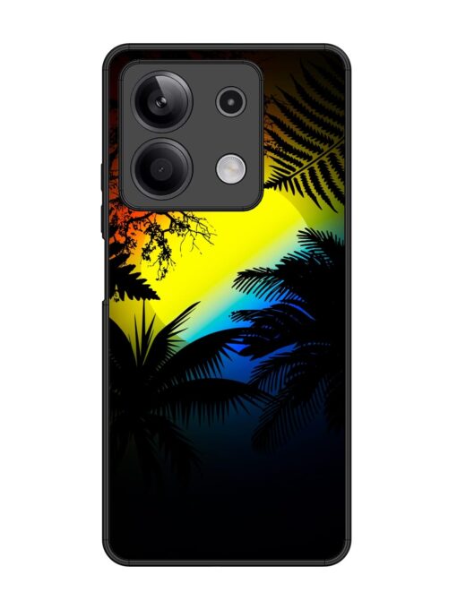 Colorful Sunset With Palm Trees Glossy Metal Phone Cover for Xiaomi Redmi Note 13 (5G) Zapvi