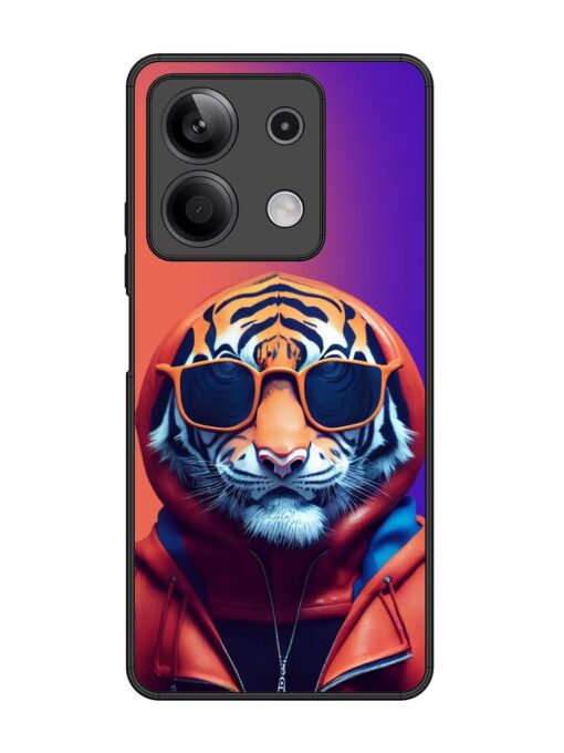 Tiger Animation Glossy Metal Phone Cover for Xiaomi Redmi Note 13 (5G) Zapvi