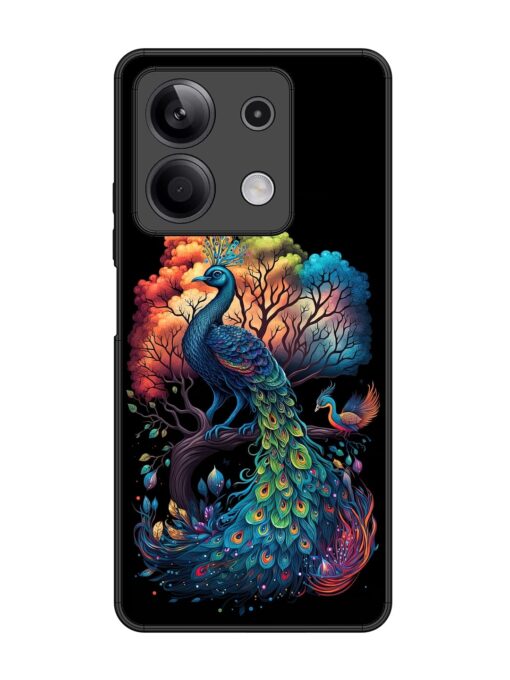 Peacock Tree Art Glossy Metal Phone Cover for Xiaomi Redmi Note 13 (5G)