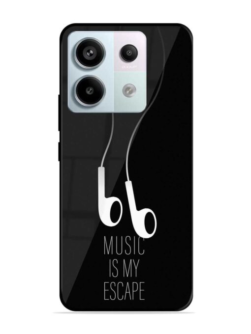 Music Is My Escape Glossy Metal Phone Cover for Xiaomi Redmi Note 13 Pro (5G) Zapvi