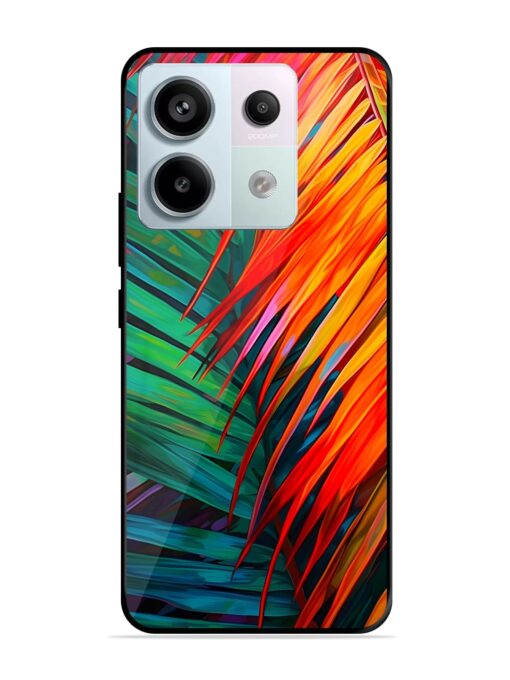 Painted Tropical Leaves Glossy Metal Phone Cover for Xiaomi Redmi Note 13 Pro (5G) Zapvi