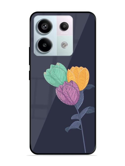 Flower Vector Glossy Metal Phone Cover for Xiaomi Redmi Note 13 Pro (5G) Zapvi