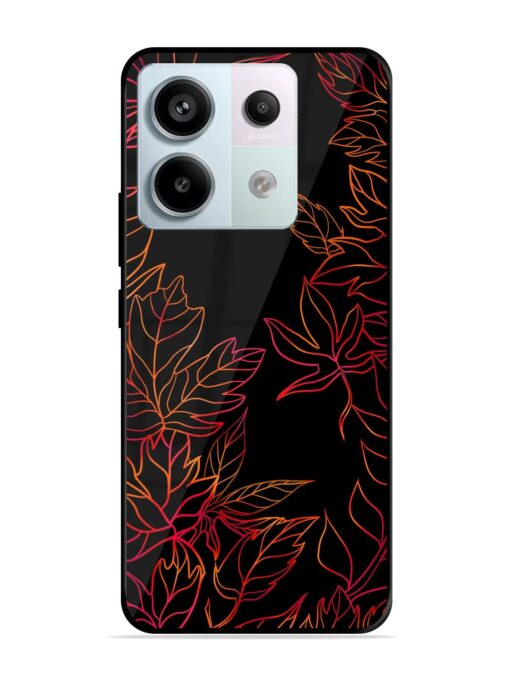 Red Floral Pattern Glossy Metal Phone Cover for Xiaomi Redmi Note 13 Pro (5G) Zapvi