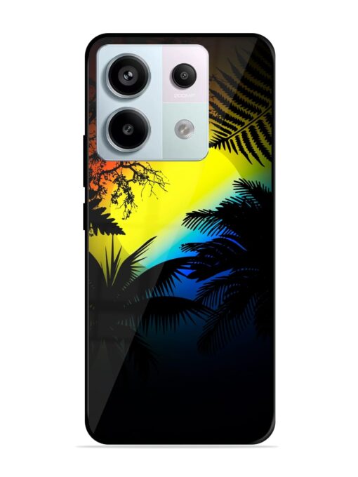 Colorful Sunset With Palm Trees Glossy Metal Phone Cover for Xiaomi Redmi Note 13 Pro (5G) Zapvi