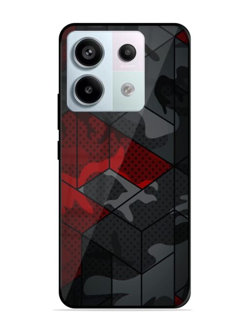 Red And Grey Pattern Glossy Metal Phone Cover for Xiaomi Redmi Note 13 Pro (5G) Zapvi