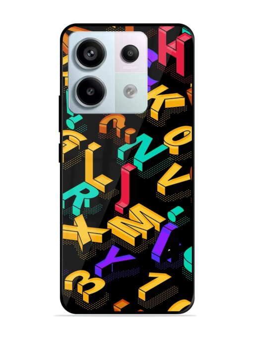 Seamless Pattern With Letters Glossy Metal Phone Cover for Xiaomi Redmi Note 13 Pro (5G) Zapvi