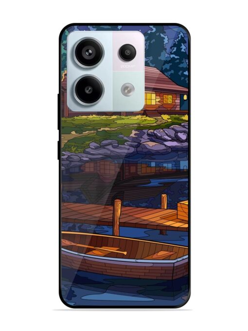 Village Night Scene Glossy Metal Phone Cover for Xiaomi Redmi Note 13 Pro (5G) Zapvi